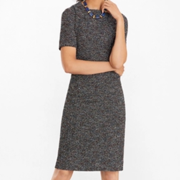 *NWT* Brooks Brothers Petite Boucle Tweed Sheath Dress in Black Multicolor - 10P - Picture 3 of 9